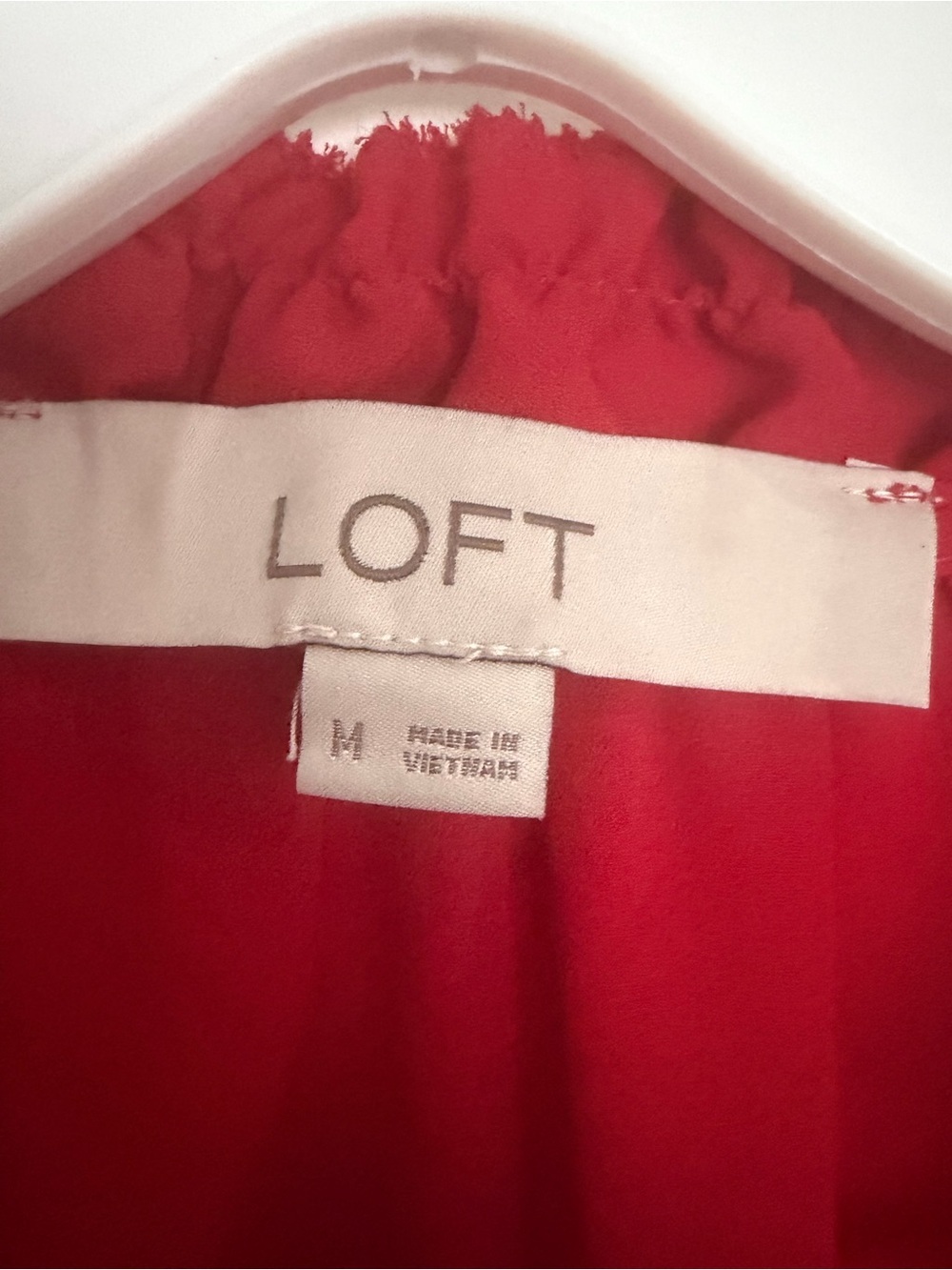 LOFT Red Peplum Tie-Neck Blouse - Picture 4 of 8